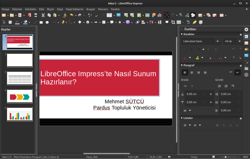 LibreOffice Impress ile sunum hazırlama