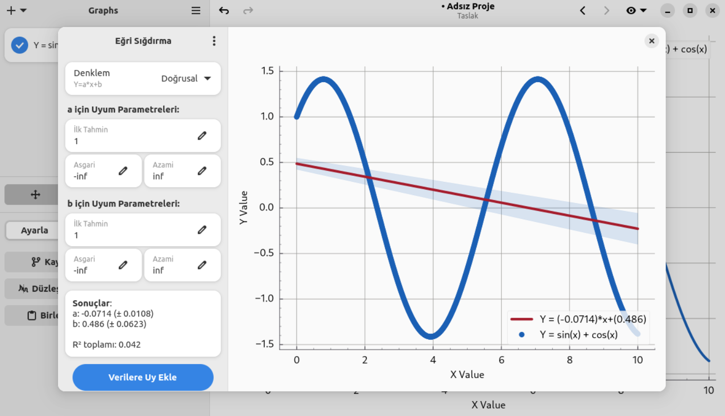 Graphs uygulaması ekran görüntüsü