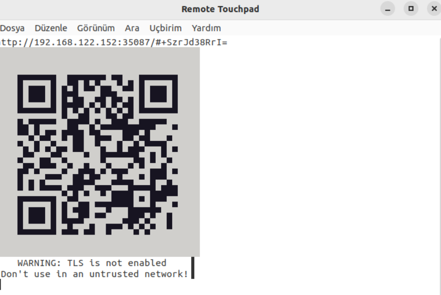 Remote Touchpad uygulaması ekran görüntüsü