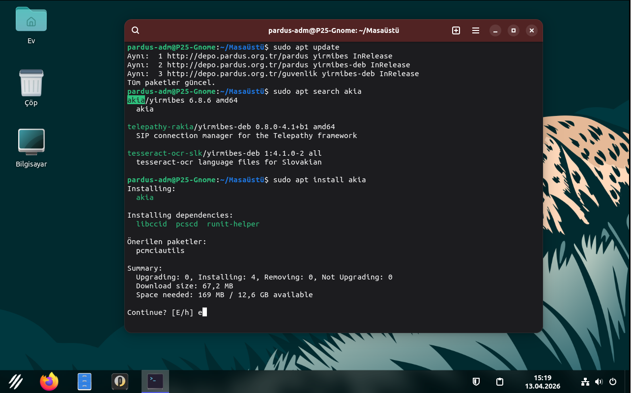 uçbirim update, install akia