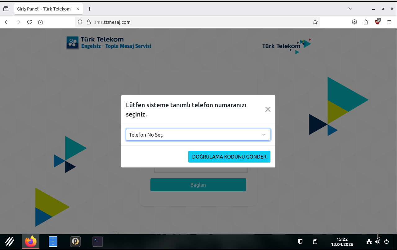 ttmesaj login 2