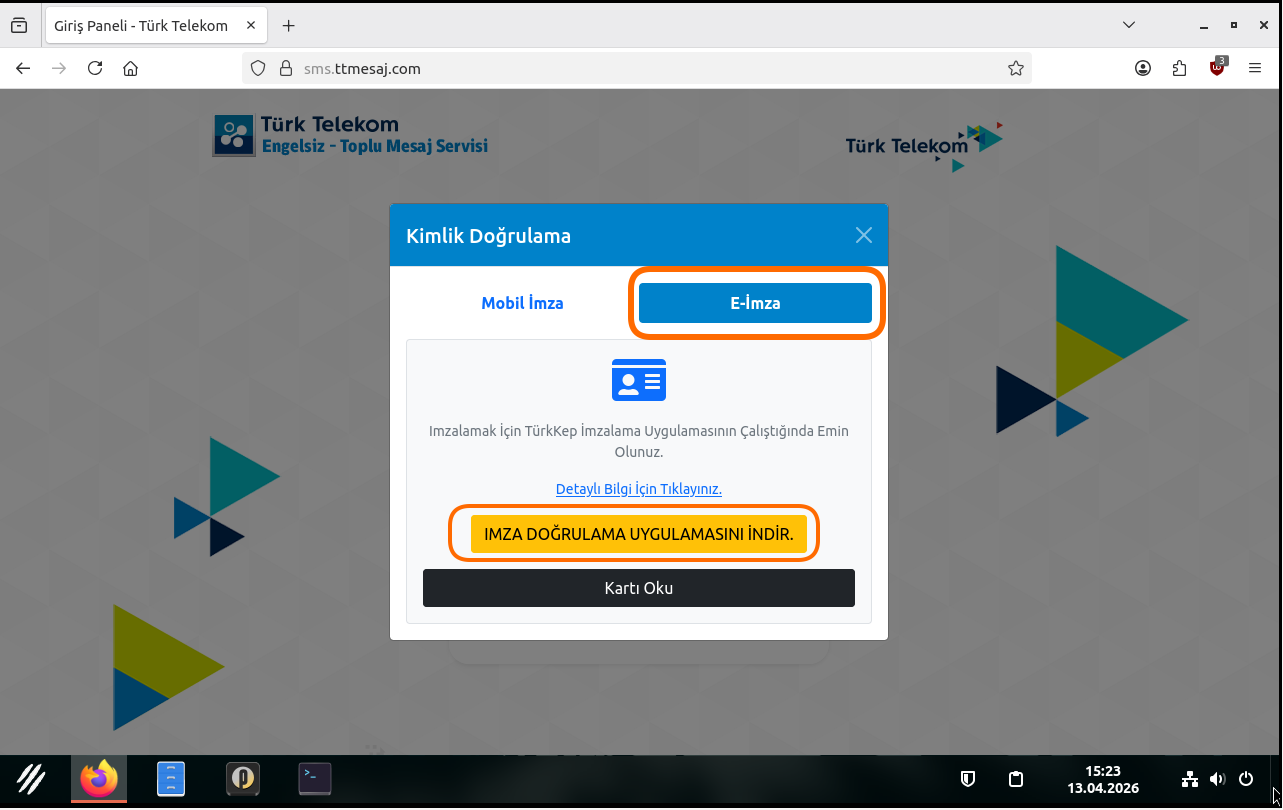ttmesaj e-imza login 1